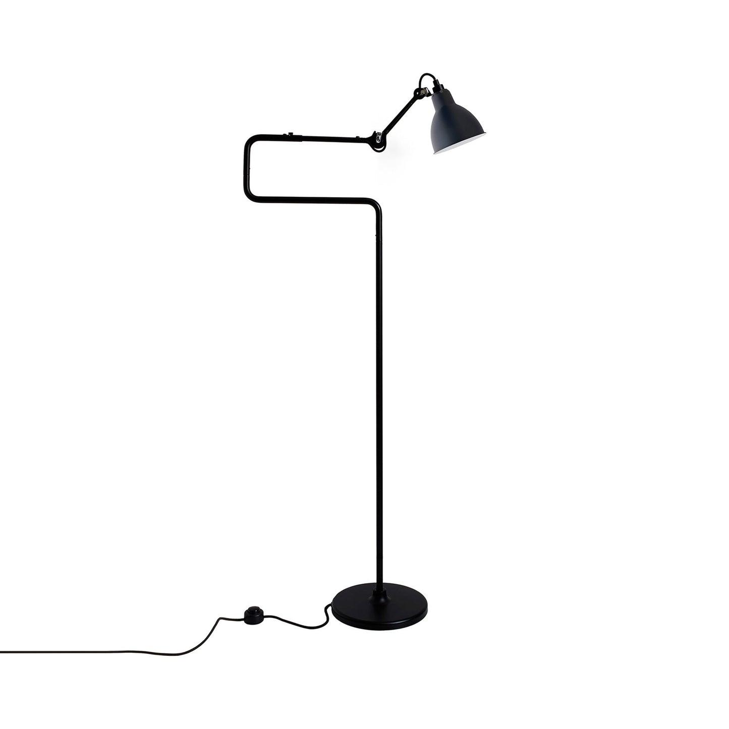 Lampe Gras N°411 Floor Lamp in Blue (Round Shade).