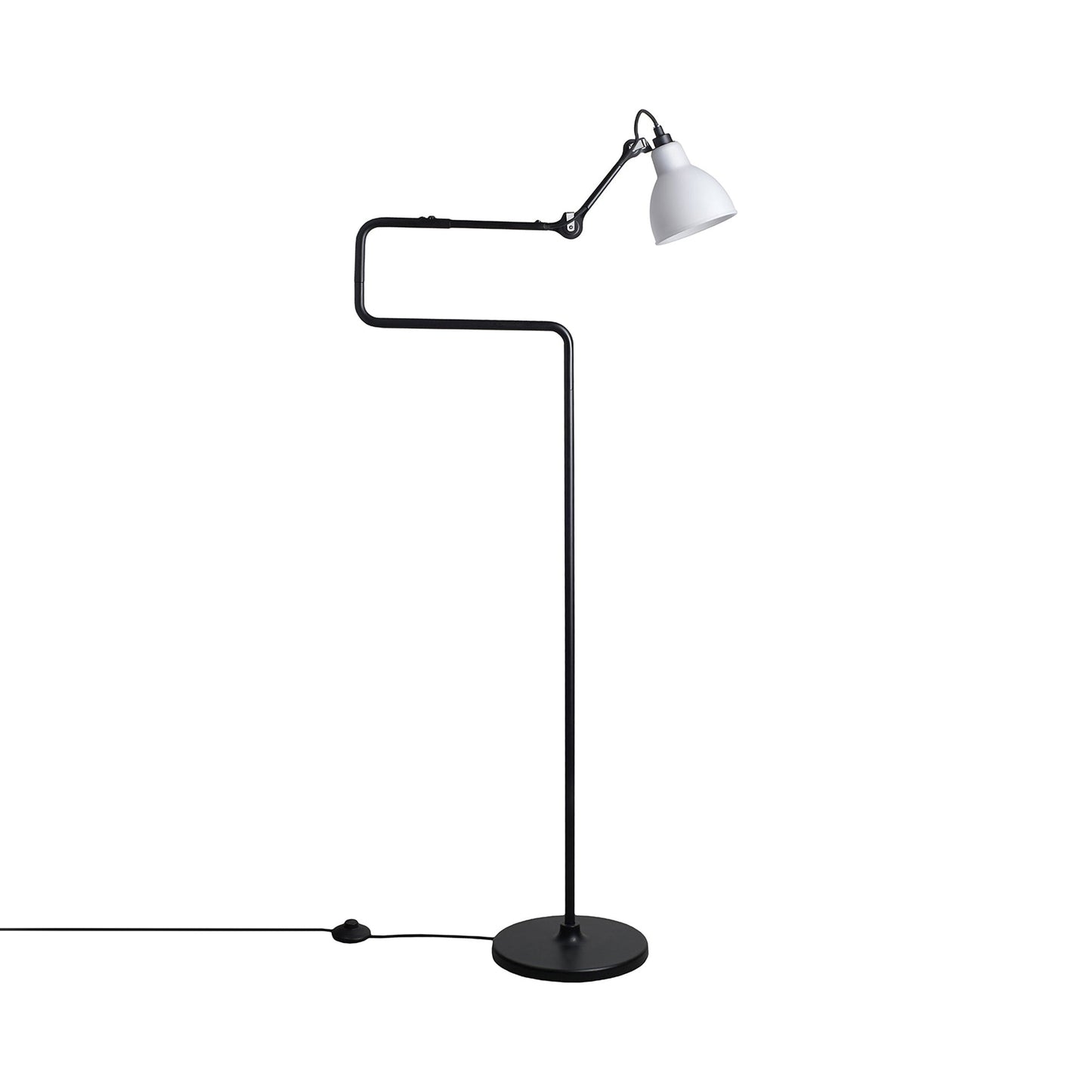 Lampe Gras N°411 Floor Lamp in Polycarbonate (Round Shade).