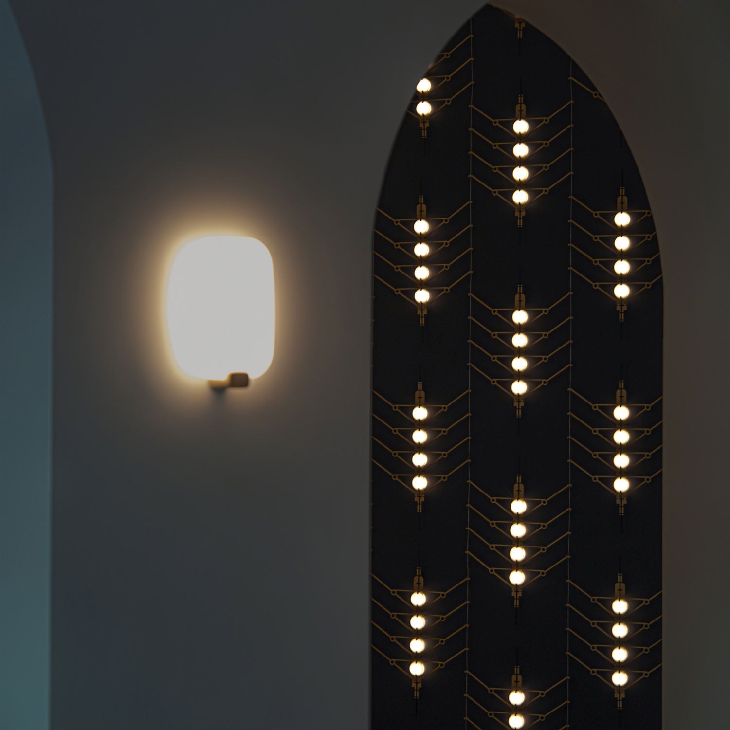 Light Me Tender LED Wall Light in hallway.