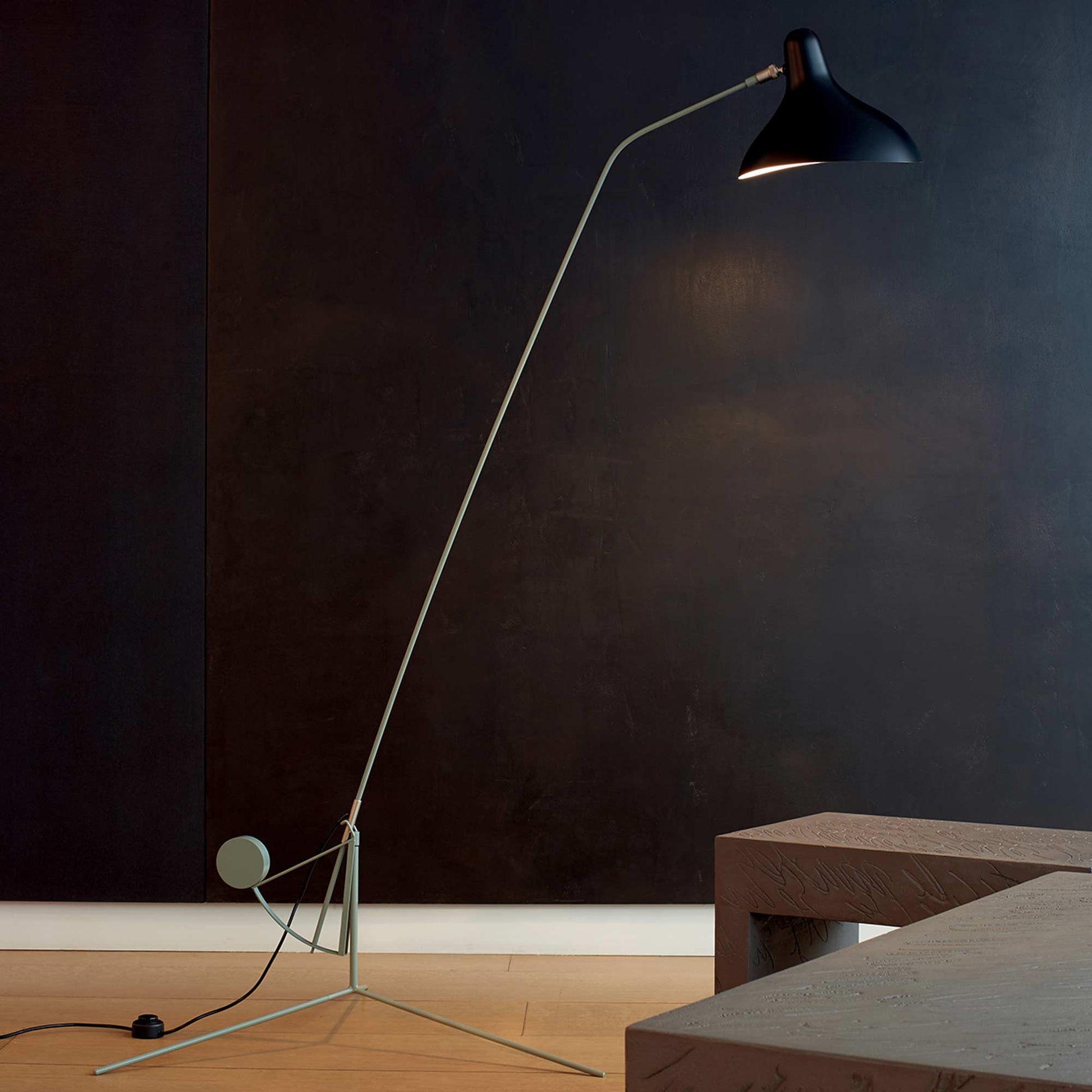 Mantis BS1 LED Floor Lamp in living room.