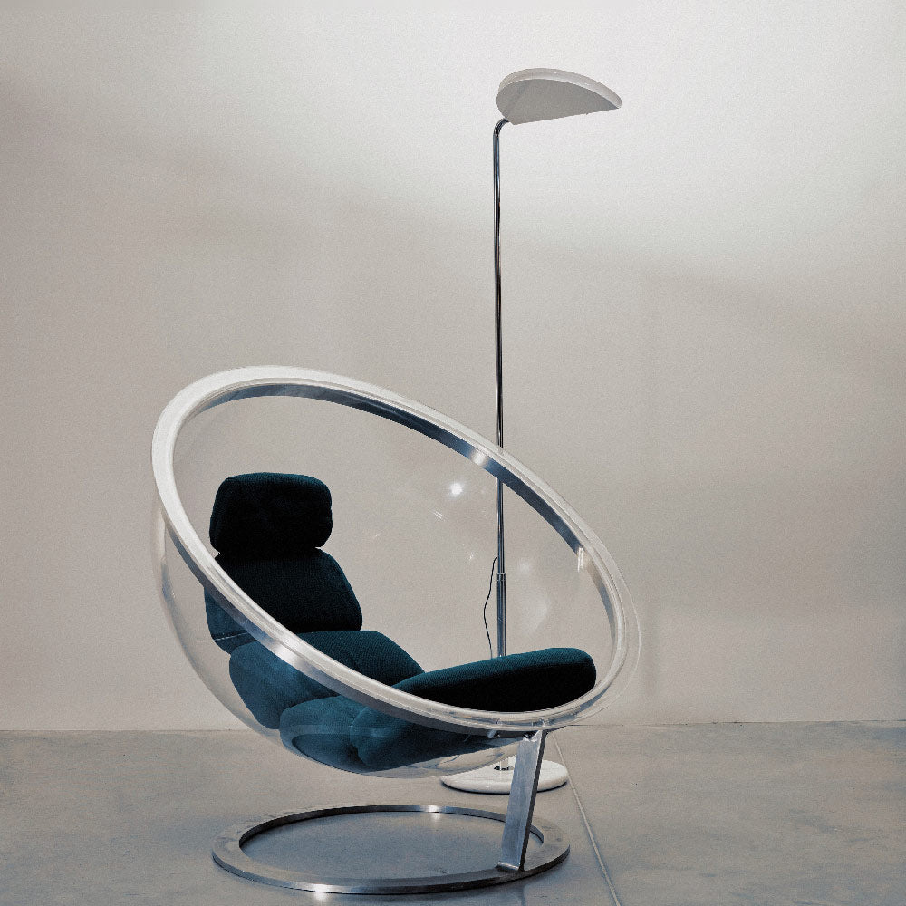 Mezzaluna LED Floor Lamp in living room.