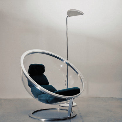 Mezzaluna LED Floor Lamp in living room.