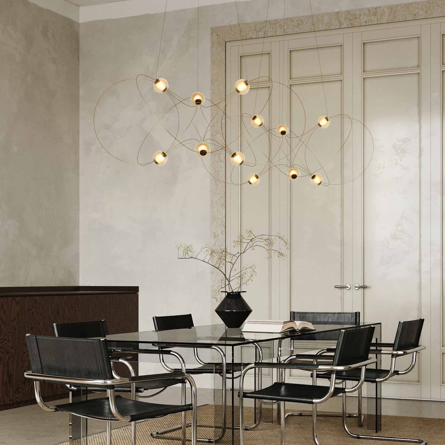 Munari LED Chandelier in living room.