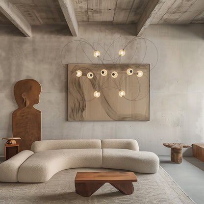 Munari LED Chandelier in living room.