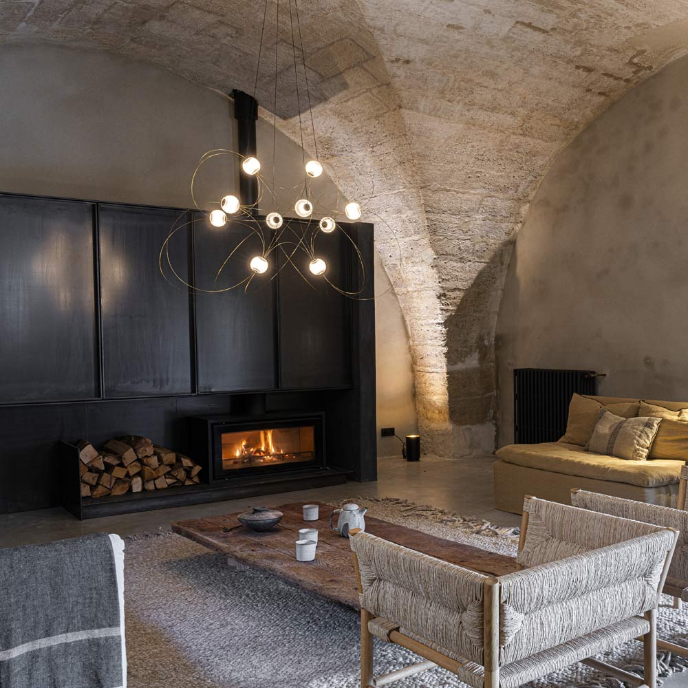 Munari LED Chandelier in living room.