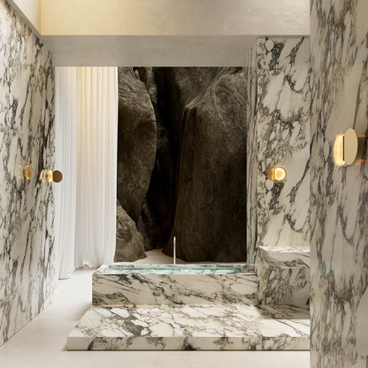Poudrier LED Wall Light in bathroom.