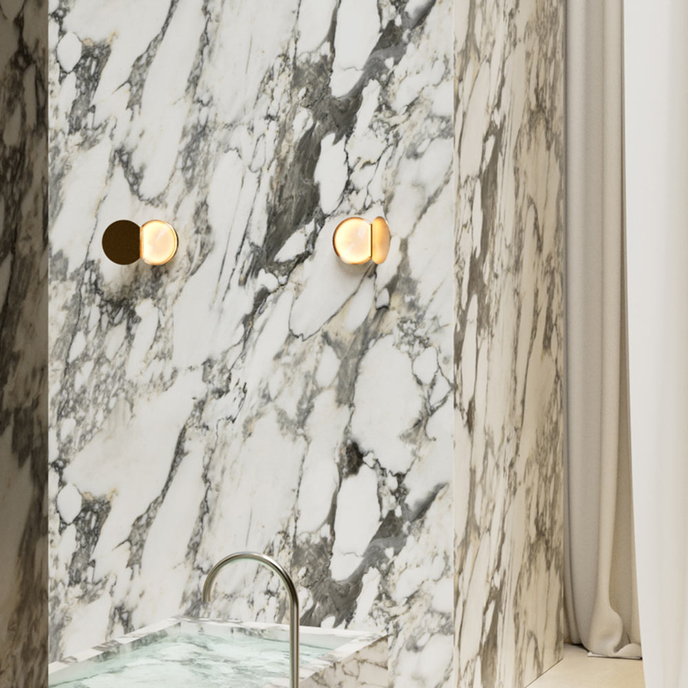 Poudrier LED Wall Light in bathroom.