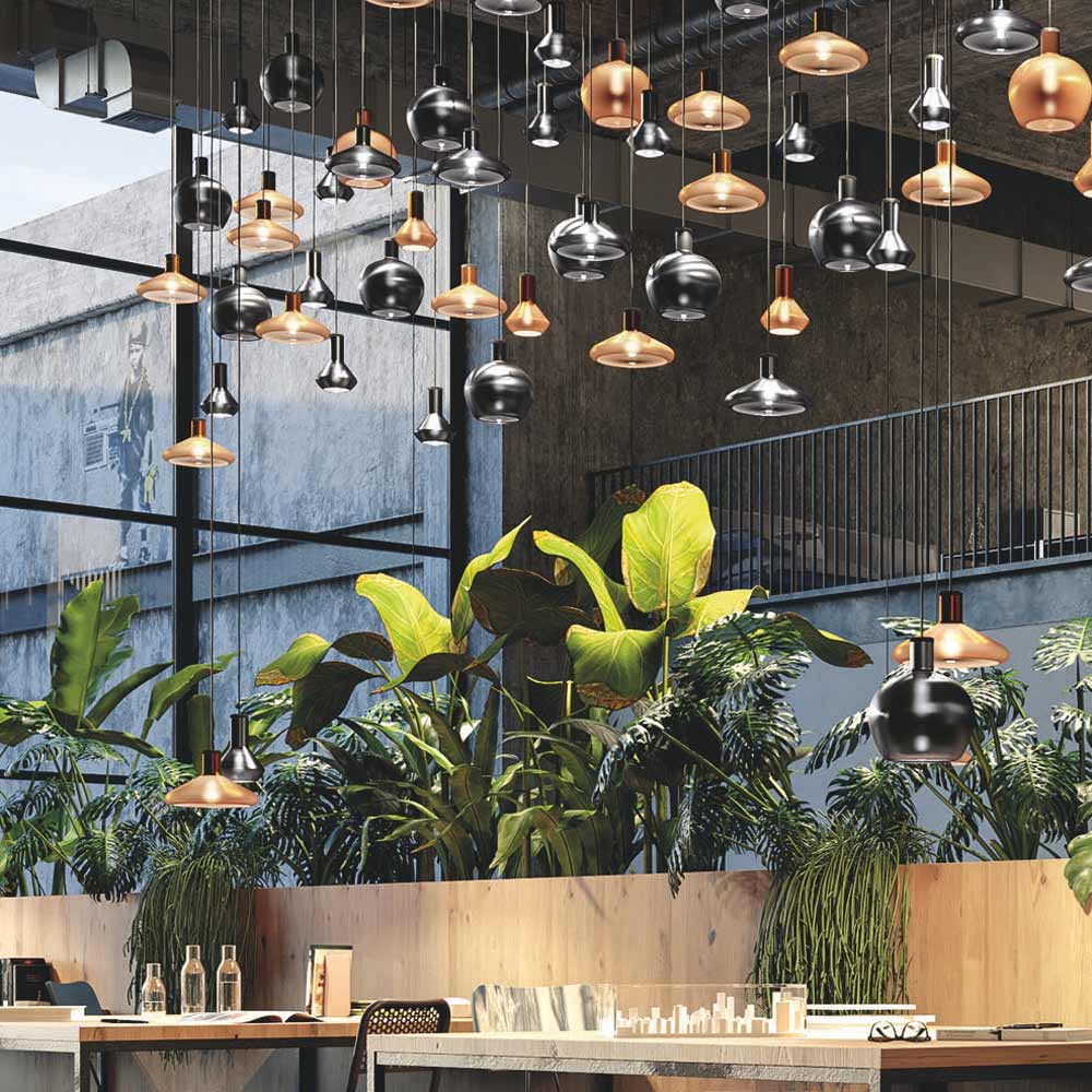 Flask C Pendant Light in restaurant.