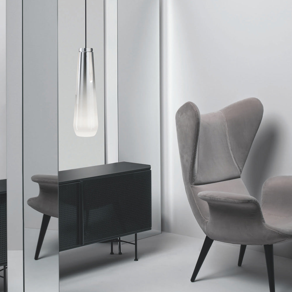 Glass Drop Pendant Light in living room.