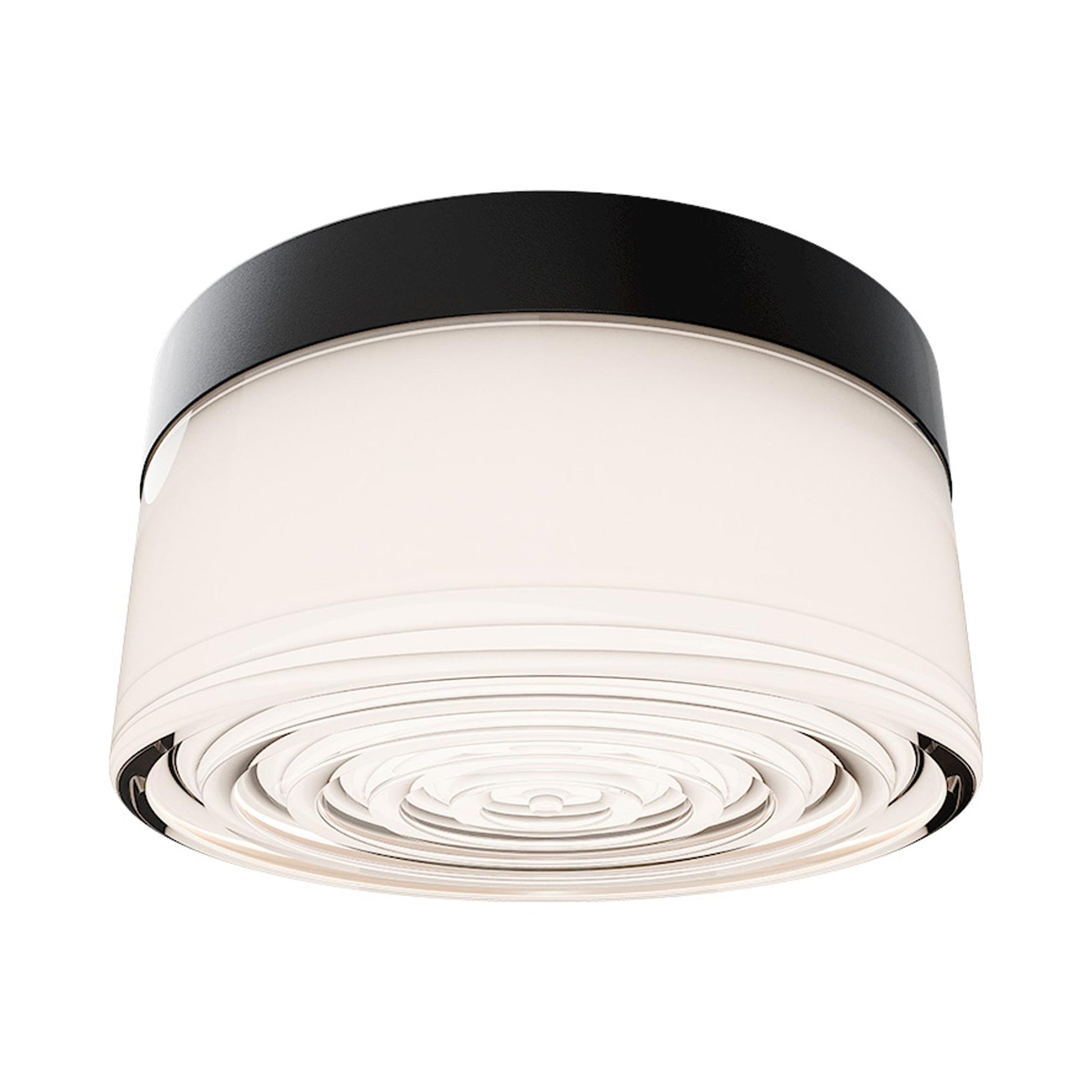 Balto I Outdoor LED Flush Mount Ceiling Light in Black.