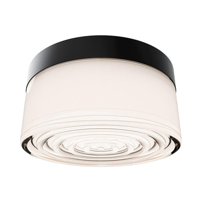 Balto I Outdoor LED Flush Mount Ceiling Light in Black.
