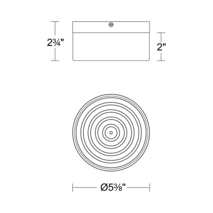 Balto I Outdoor LED Flush Mount Ceiling Light - line drawing.