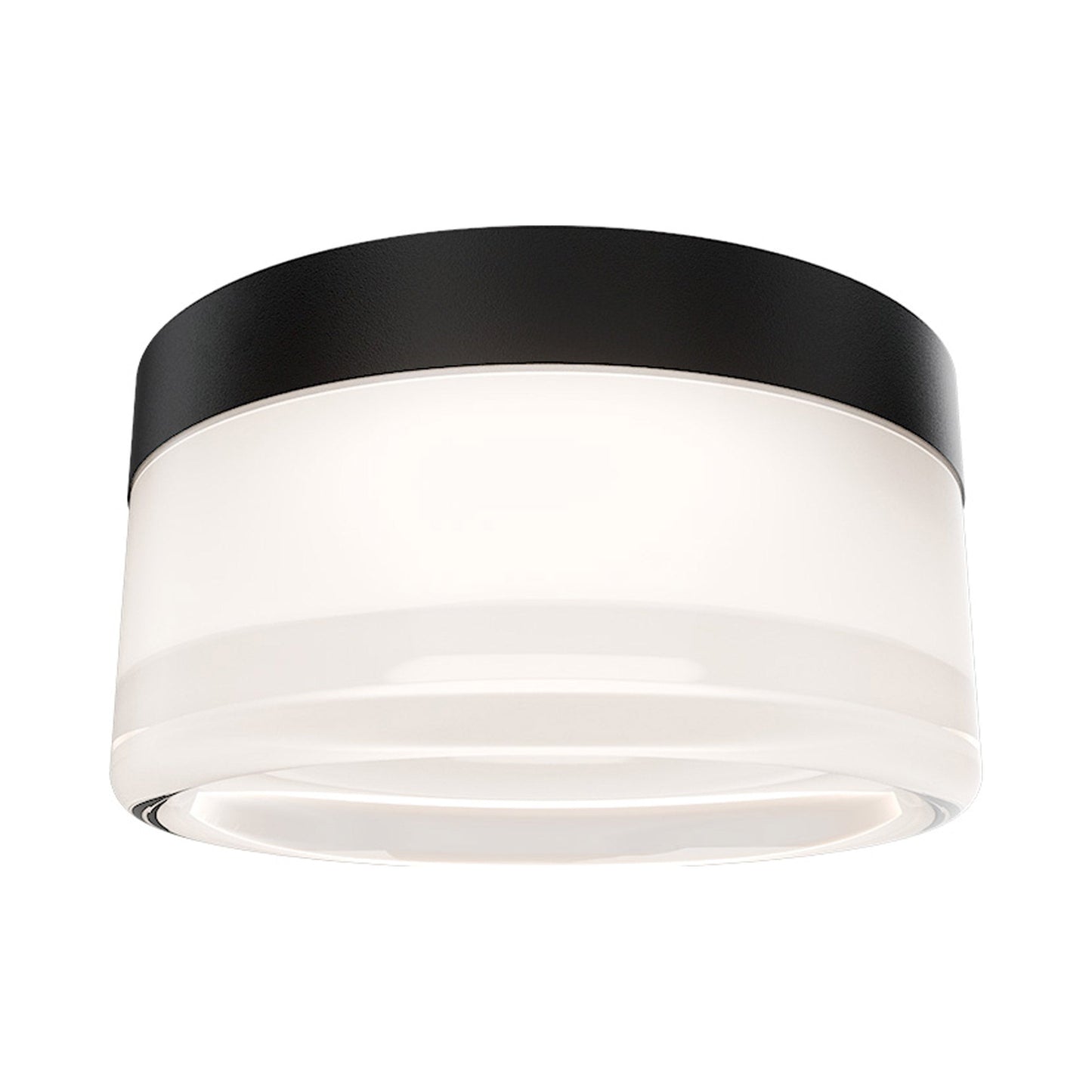 Balto II Outdoor LED Flush Mount Ceiling Light in Black.