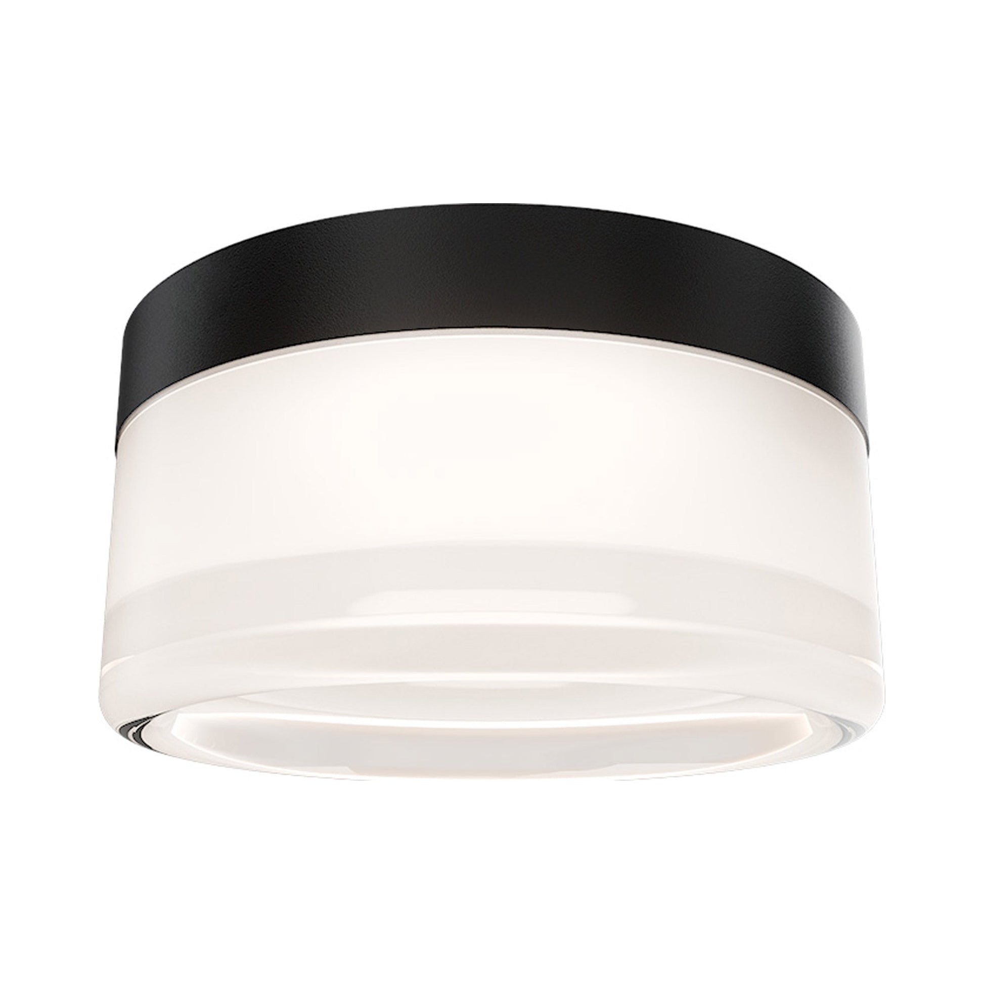 Balto II Outdoor LED Flush Mount Ceiling Light in Black.