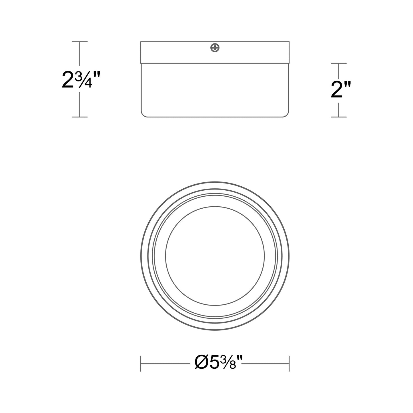 Balto II Outdoor LED Flush Mount Ceiling Light - line drawing.
