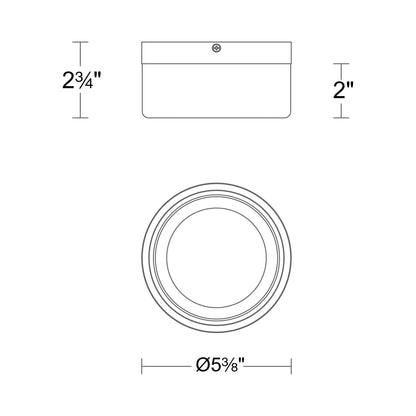 Balto II Outdoor LED Flush Mount Ceiling Light - line drawing.