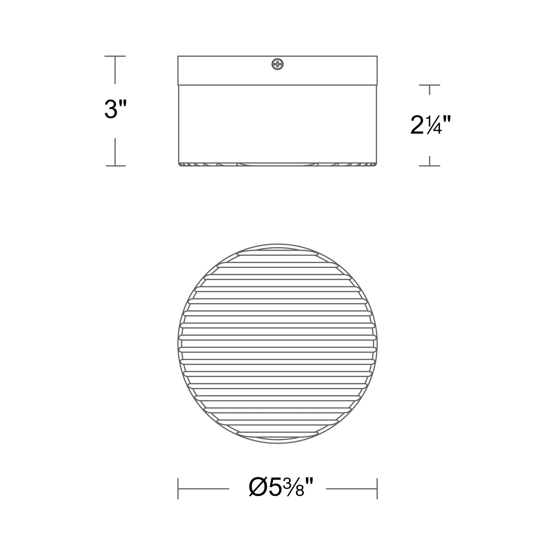 Balto III Outdoor LED Flush Mount Ceiling Light - line drawing.