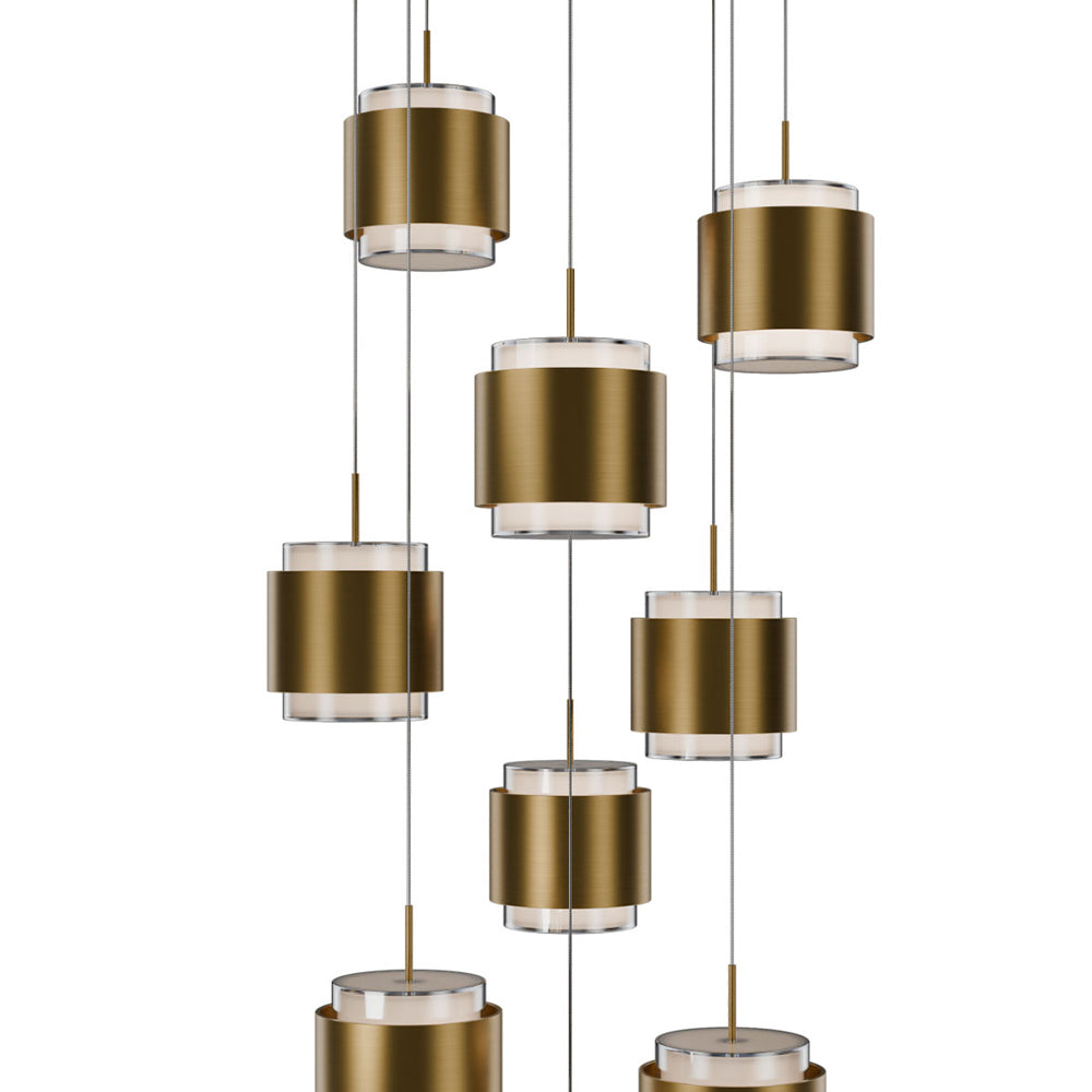 Banded Round LED Pendant Light in Detail.