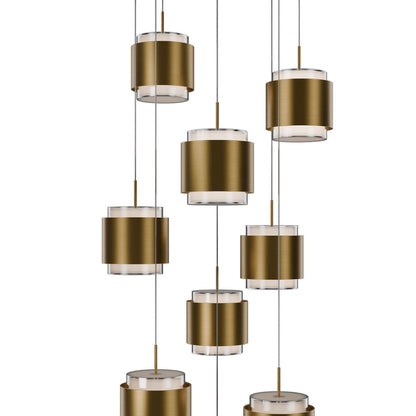 Banded Round LED Pendant Light in Detail.