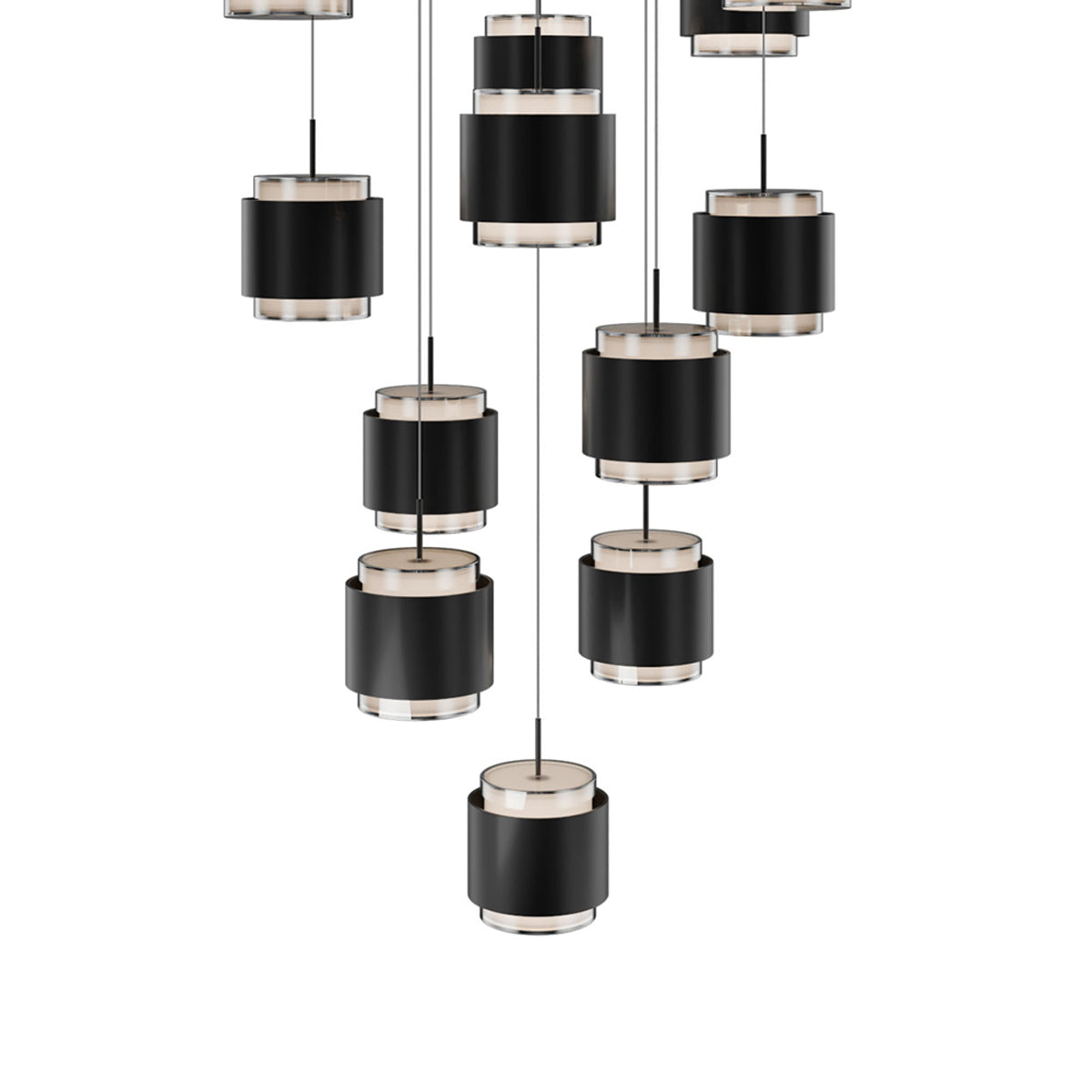 Banded Square LED Pendant Light in Detail.