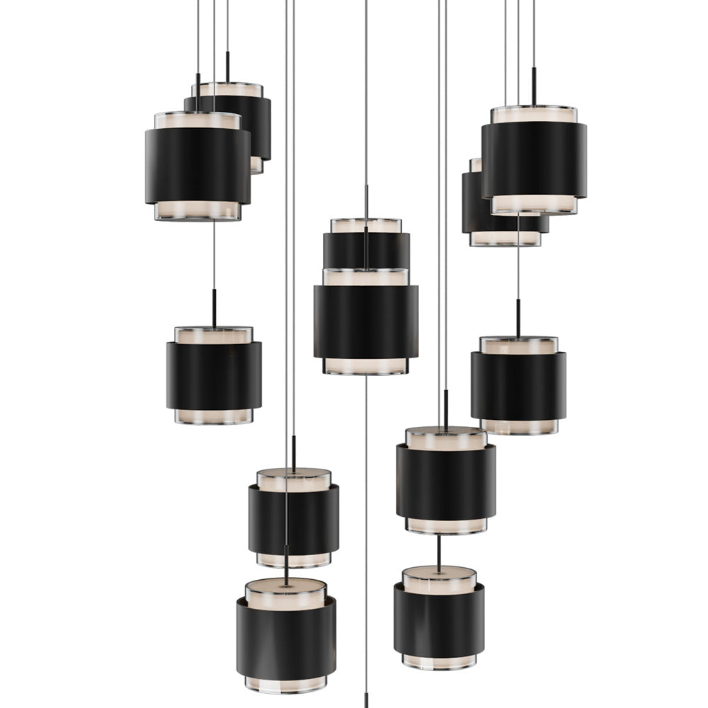 Banded Square LED Pendant Light in Detail.
