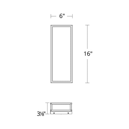 Beech Outdoor LED Wall Light - line drawing.