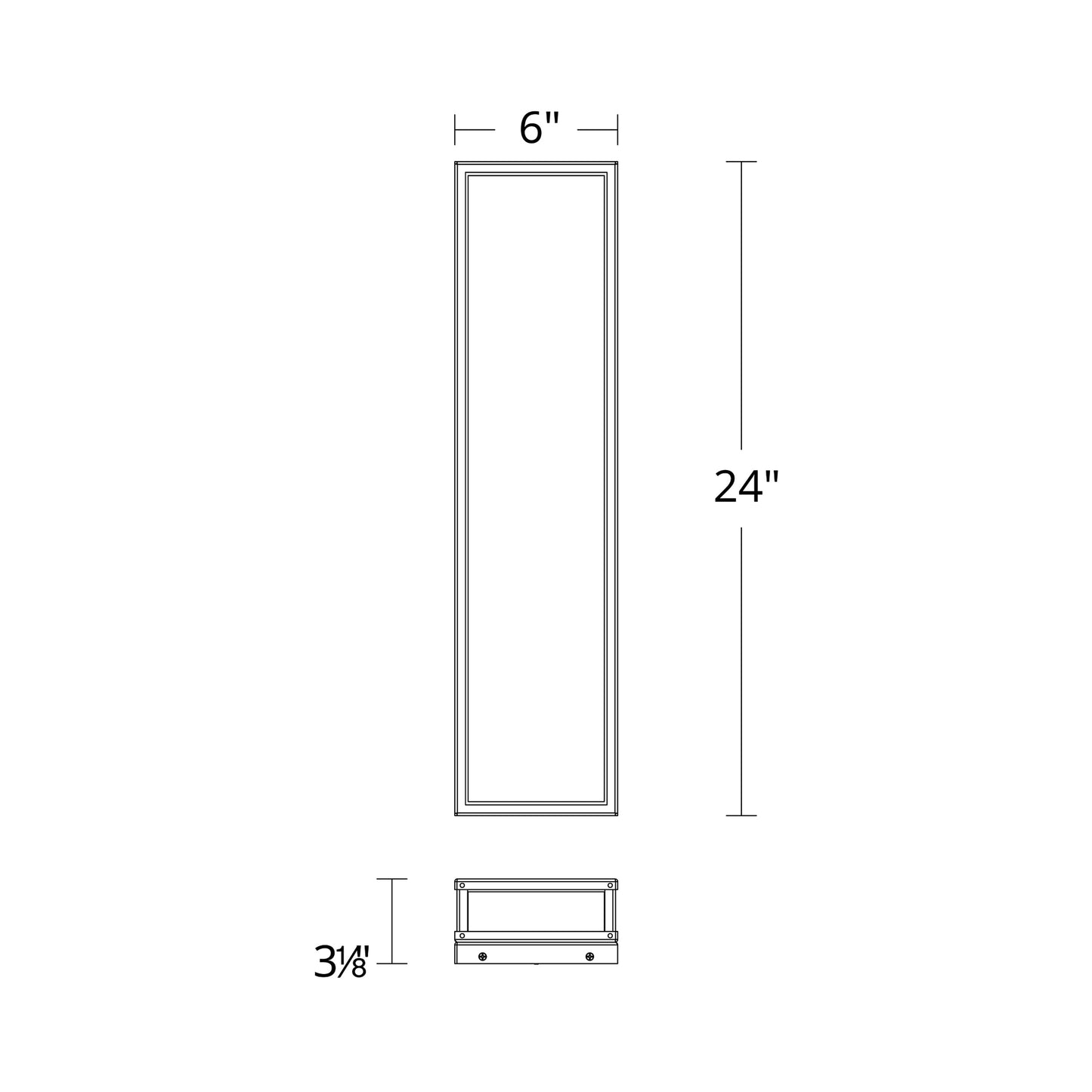Beech Outdoor LED Wall Light - line drawing.