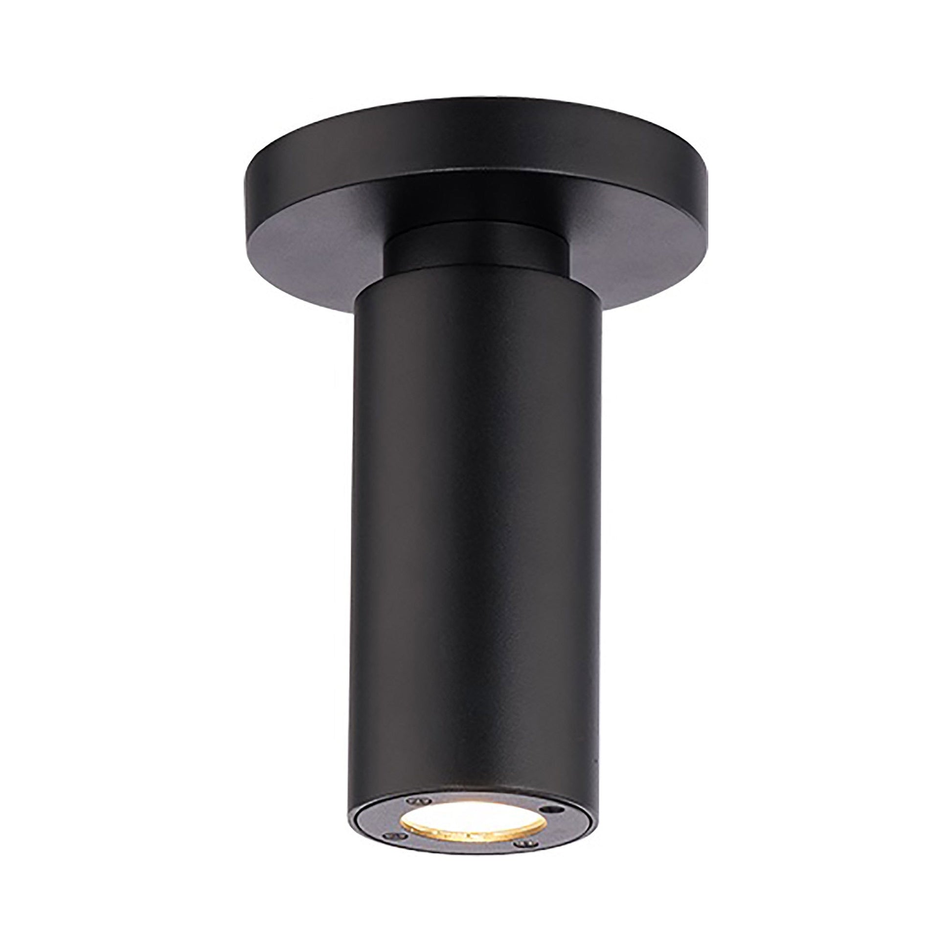 Caliber Outdoor LED Flush Mount Ceiling Light in Black.