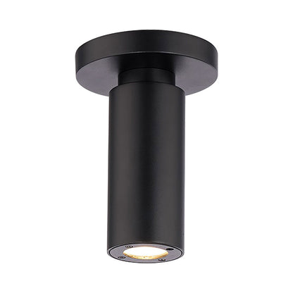 Caliber Outdoor LED Flush Mount Ceiling Light in Black.