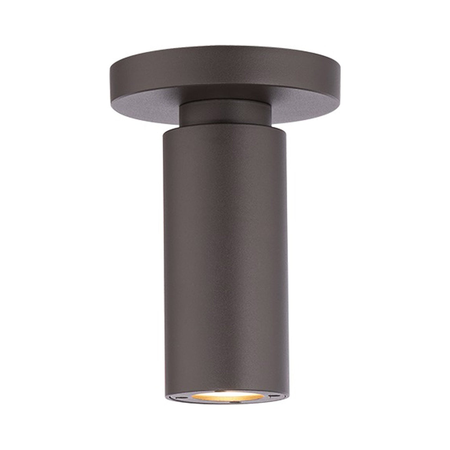Caliber Outdoor LED Flush Mount Ceiling Light in Bronze.