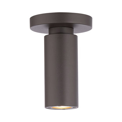 Caliber Outdoor LED Flush Mount Ceiling Light in Bronze.