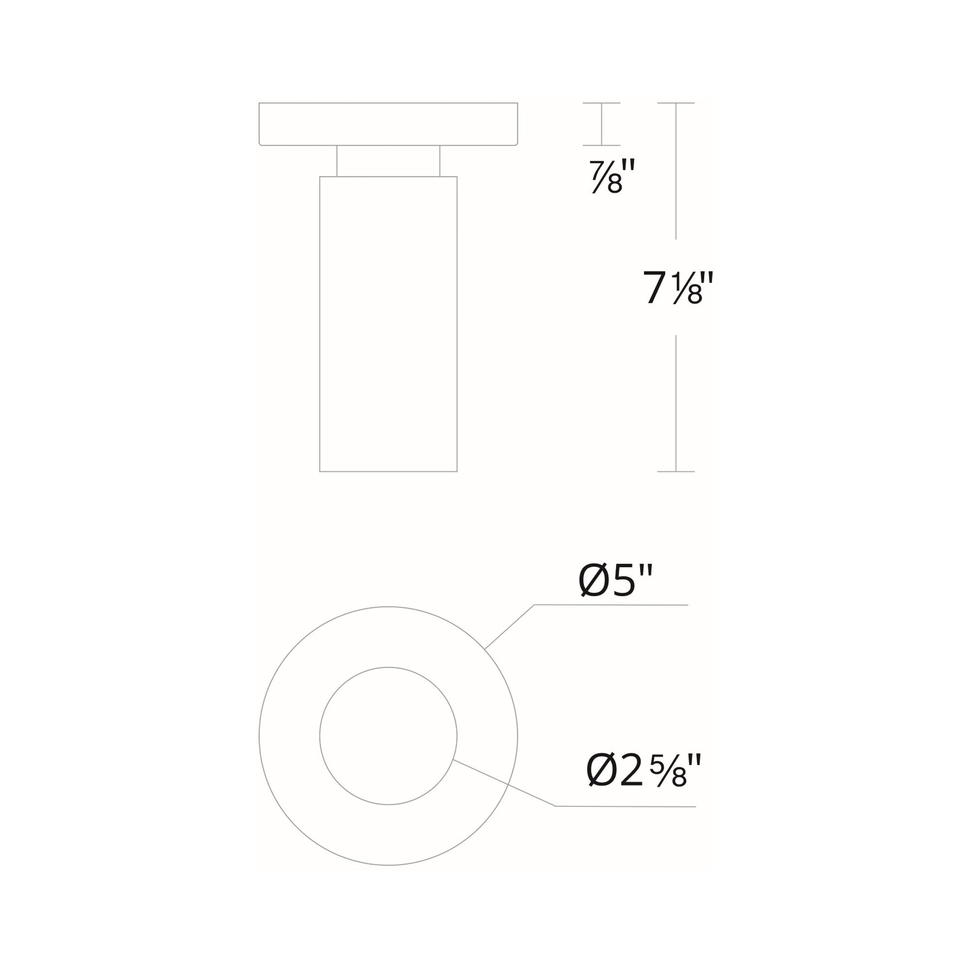 Caliber Outdoor LED Flush Mount Ceiling Light - line drawing .