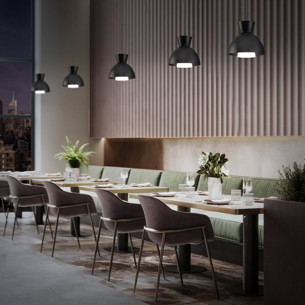 Carafe LED Pendant Light in restaurant.