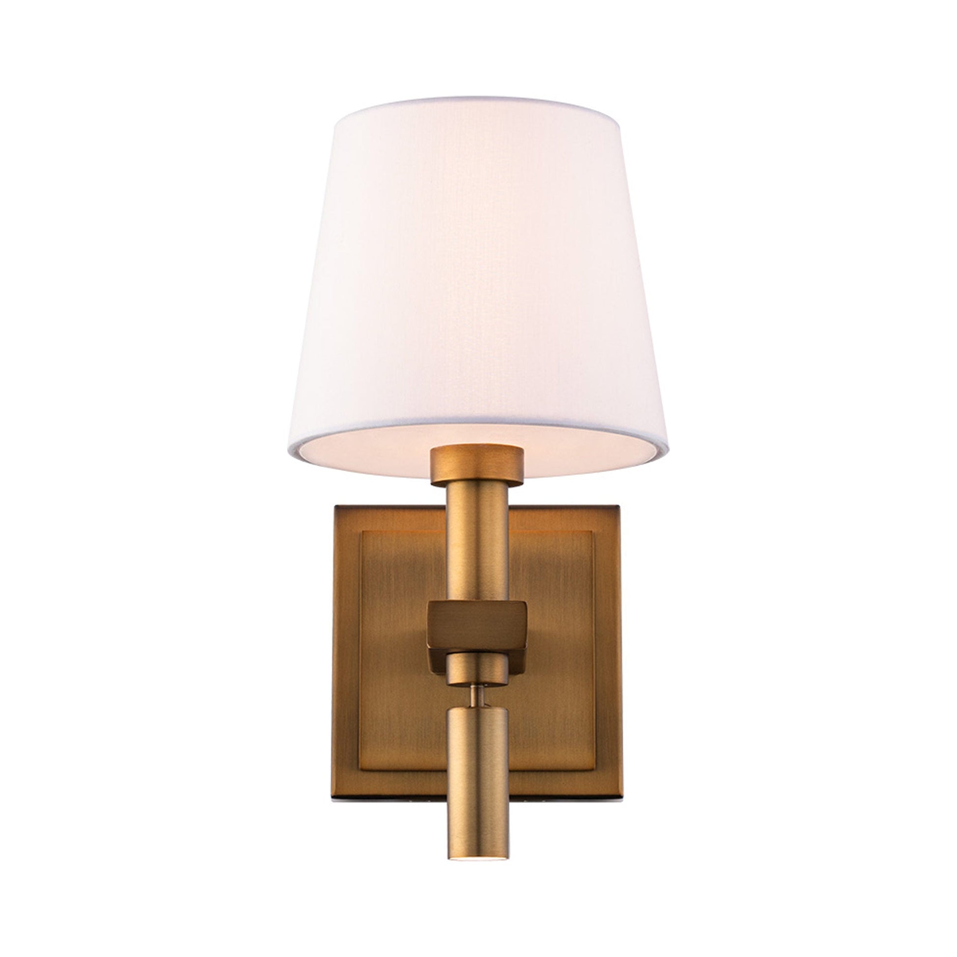 Chloe LED Wall Light in Aged Brass.