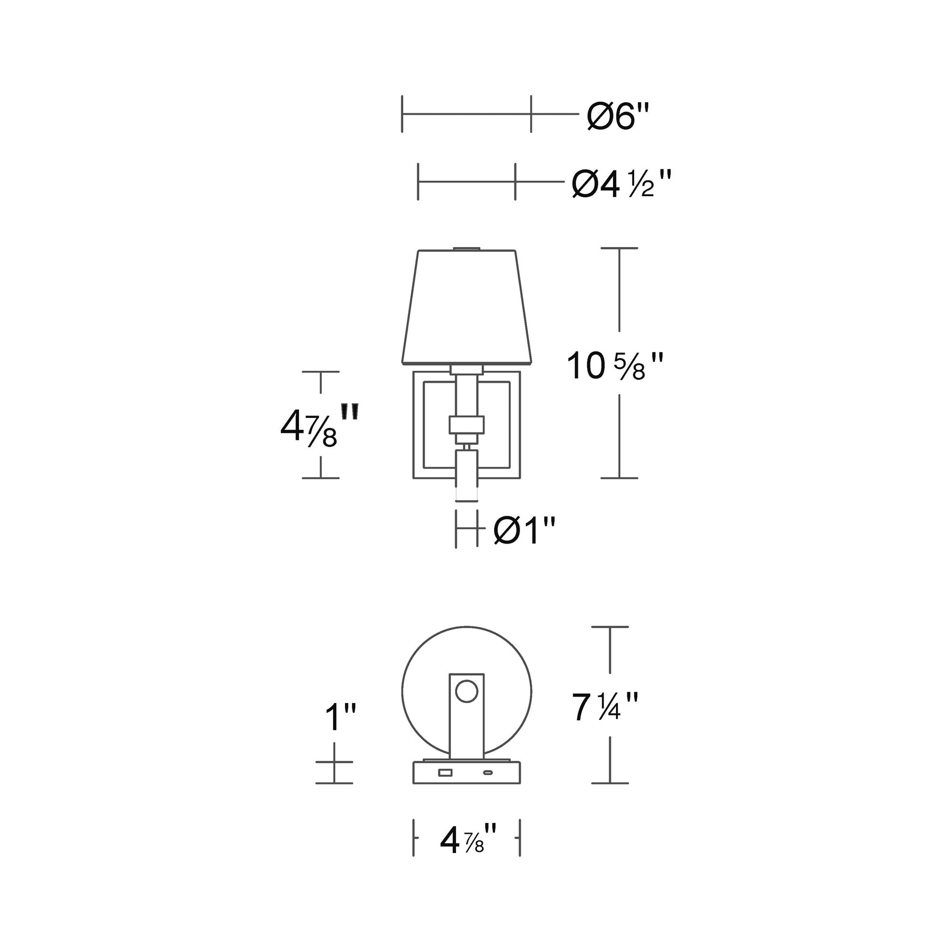 Chloe LED Wall Light - line drawing.