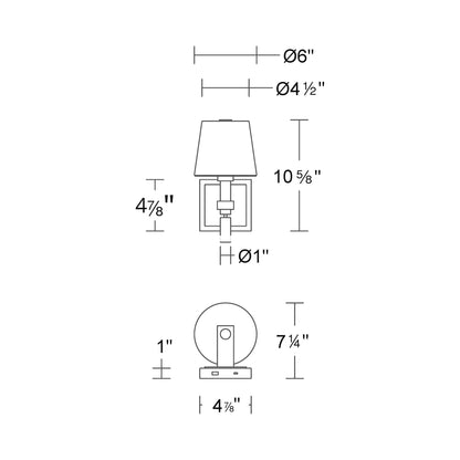Chloe LED Wall Light - line drawing.