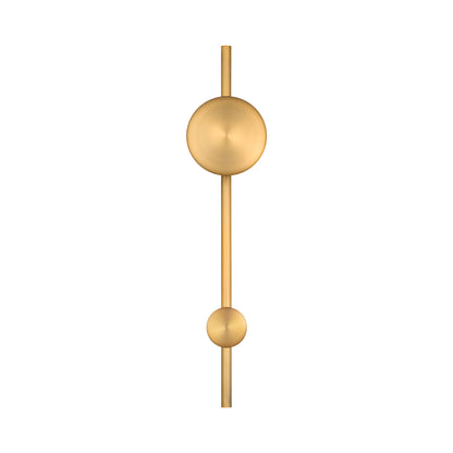 Clocker LED Wall Light in Aged Brass.