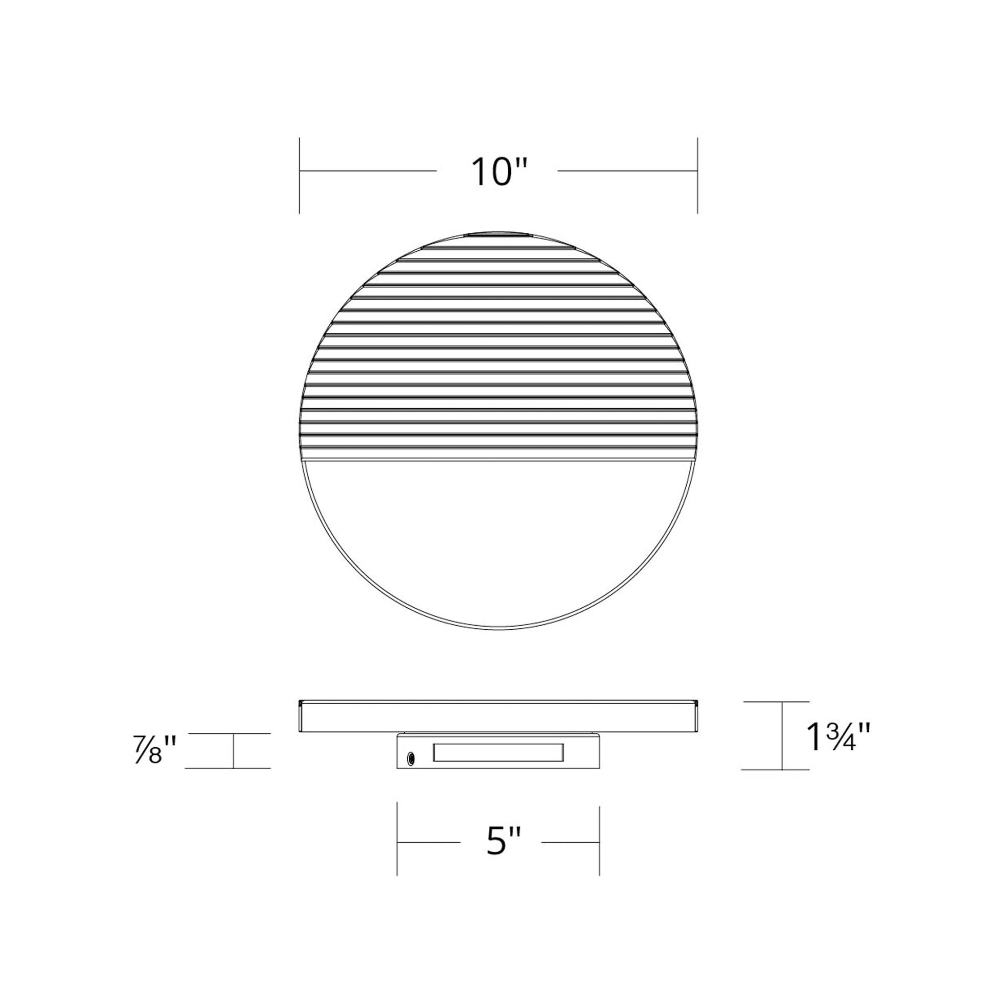 Crescent LED Wall Light - line drawing.