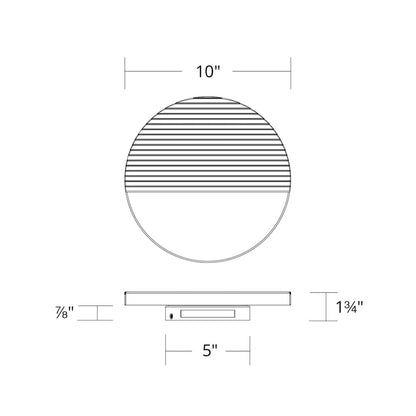 Crescent LED Wall Light - line drawing.