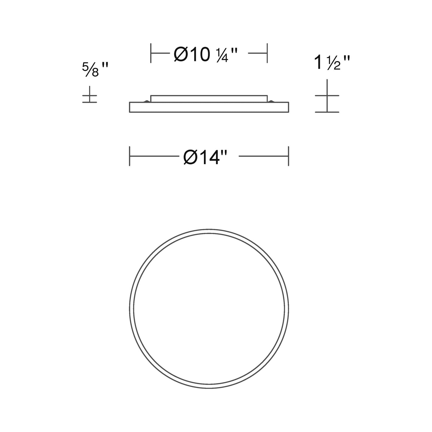 Dial LED Wall Light - line drawing.