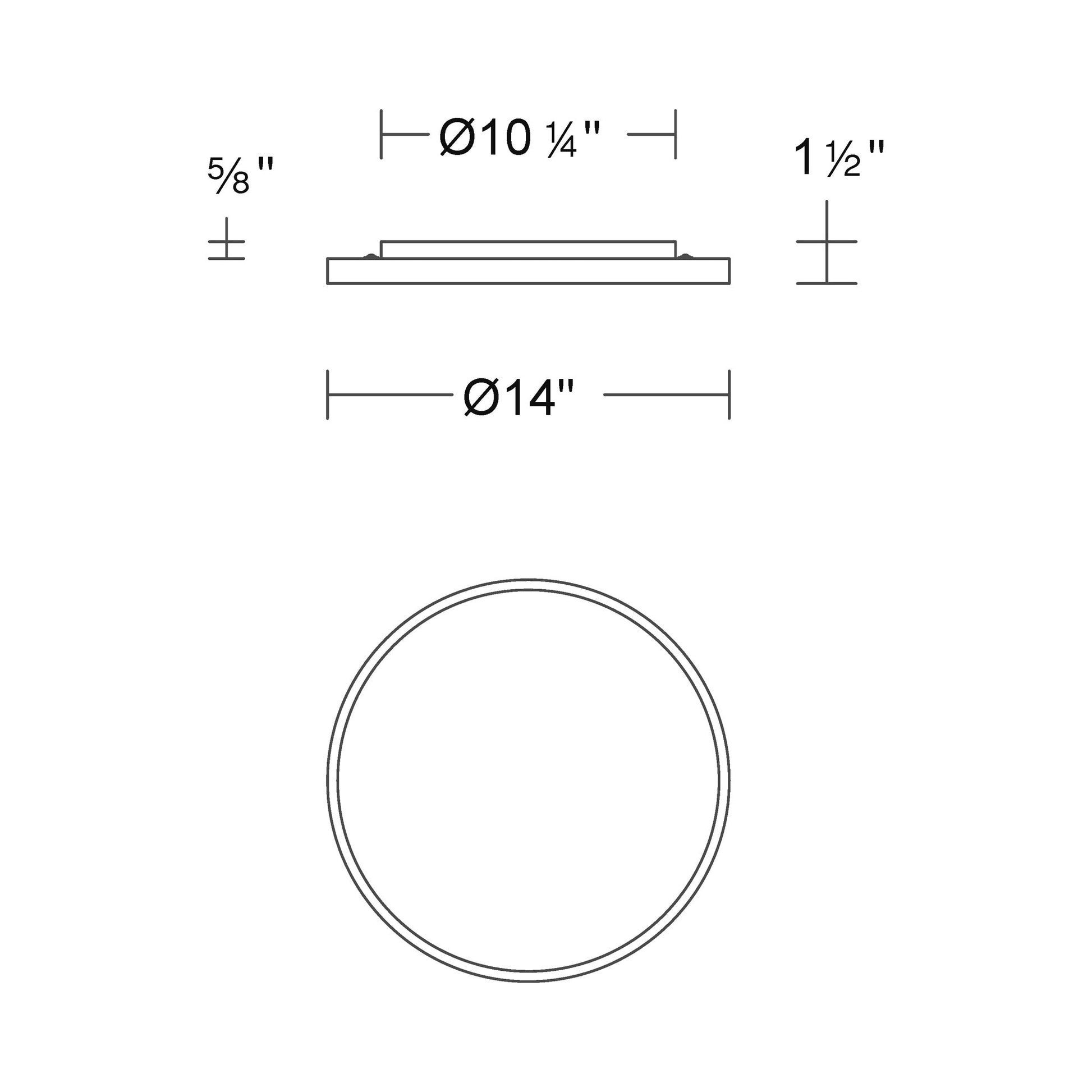 Dial LED Wall Light - line drawing.