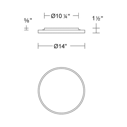 Dial LED Wall Light - line drawing.
