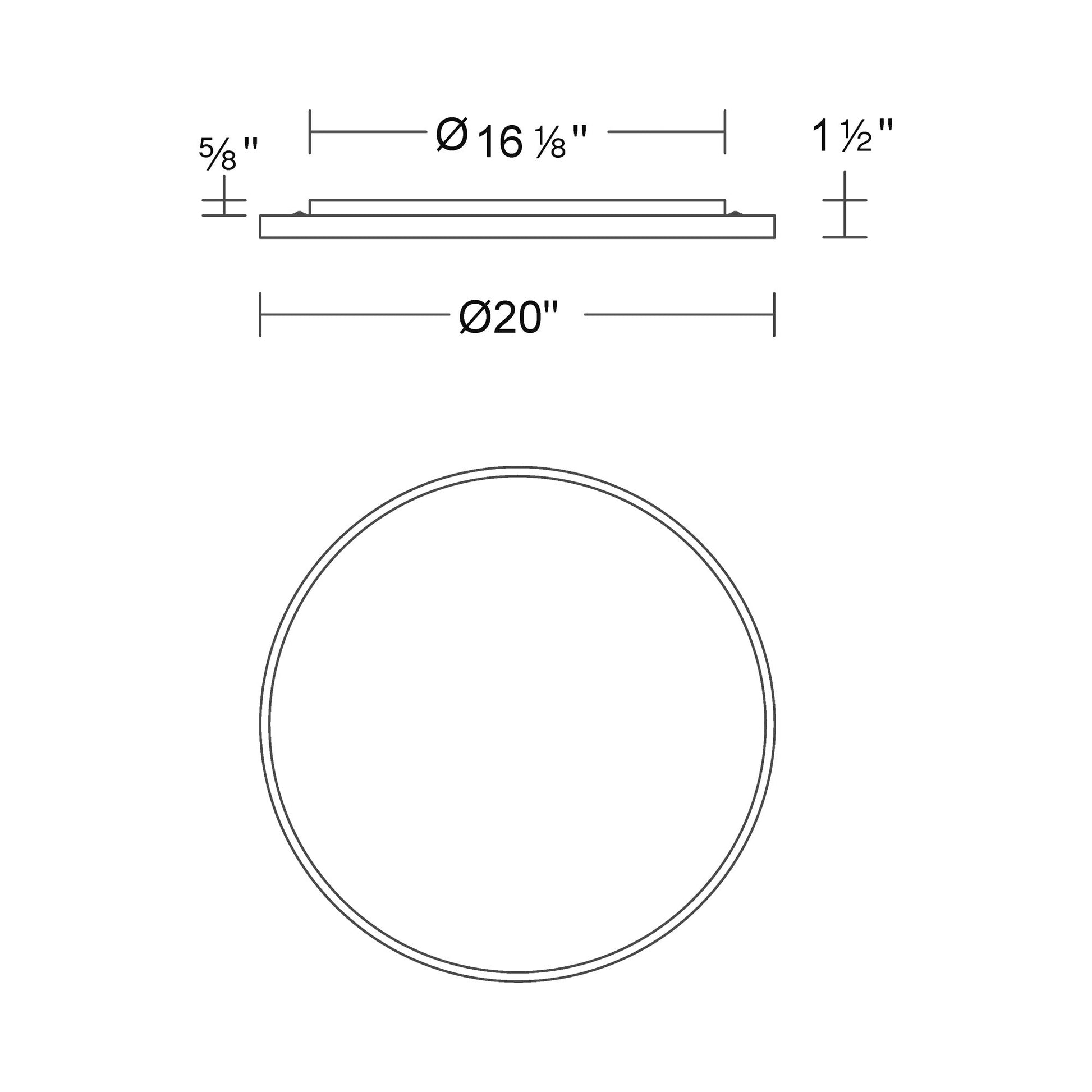 Dial LED Wall Light - line drawing.