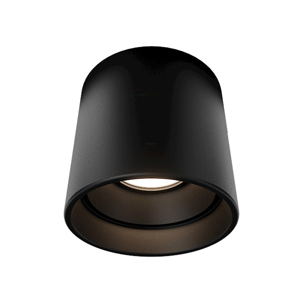 Downtown Outdoor LED Flush Mount Ceiling Light in Black (Round/3-Inch).