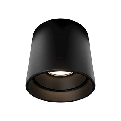 Downtown Outdoor LED Flush Mount Ceiling Light in Black (Round/3-Inch).
