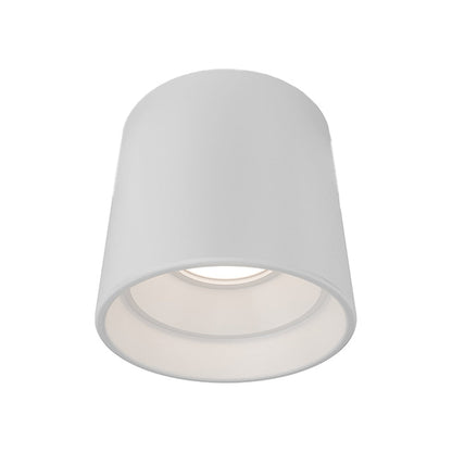 Downtown Outdoor LED Flush Mount Ceiling Light in White (Round/3-Inch).