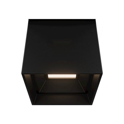 Downtown Outdoor LED Flush Mount Ceiling Light in Black (Square/3-Inch).