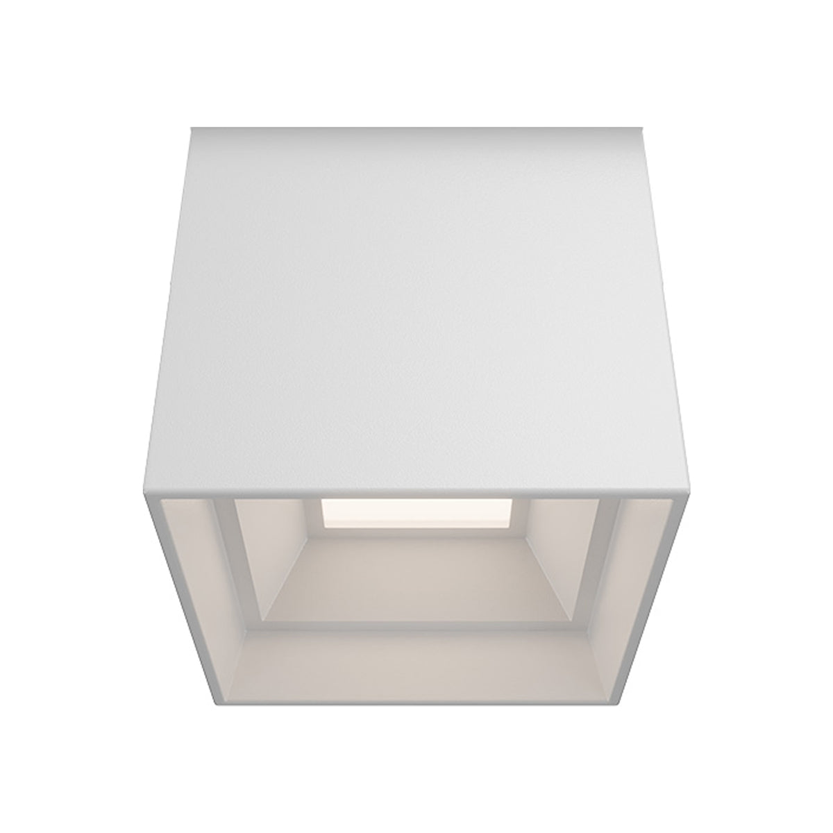 Downtown Outdoor LED Flush Mount Ceiling Light in White (Square/3-Inch).
