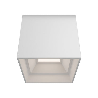 Downtown Outdoor LED Flush Mount Ceiling Light in White (Square/3-Inch).