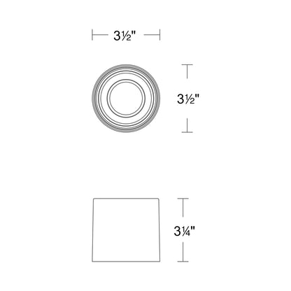 Downtown Outdoor LED Flush Mount Ceiling Light - line drawing.
